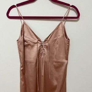 Lulu & Rose » Pink Metallic Silk Dress